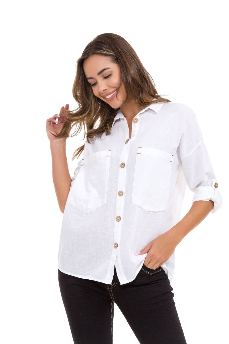 WH132 women's shirt with contrast stitching