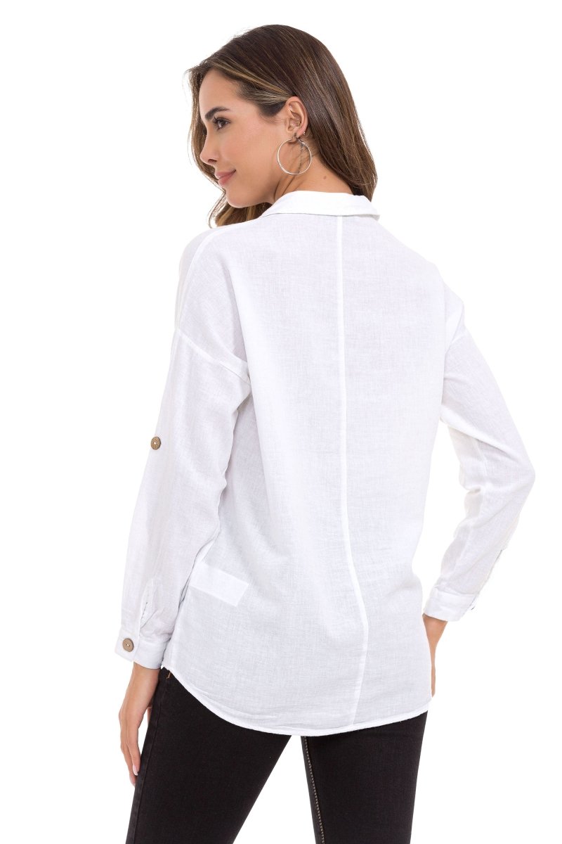 WH132 women's shirt with contrast stitching