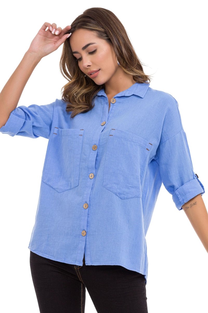 WH132 women's shirt with contrast stitching