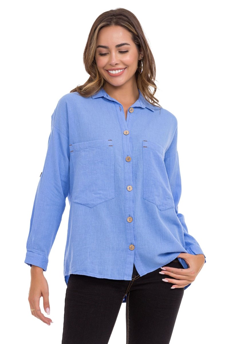 WH132 women's shirt with contrast stitching