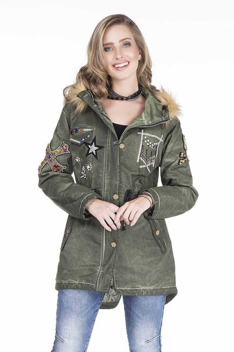 WJ144 Damen Outdoorjacke mit schicken Applikationen