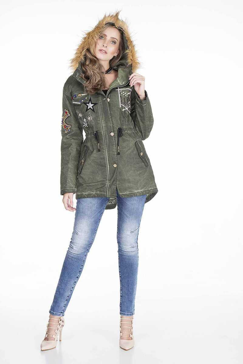 WJ144 women outdoor jacket with chic applications