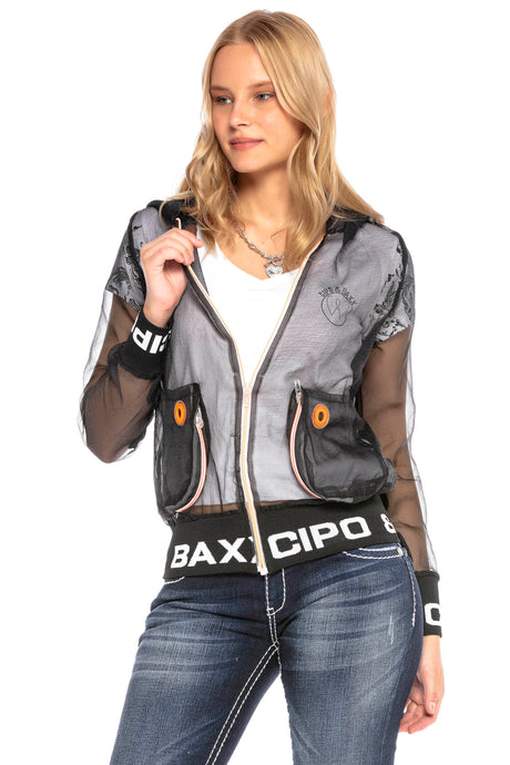 WJ187 women outdoor jacket in transparent design