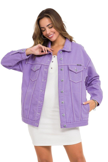 WJ211 women's denim jacket with stylish, eye-catching elements