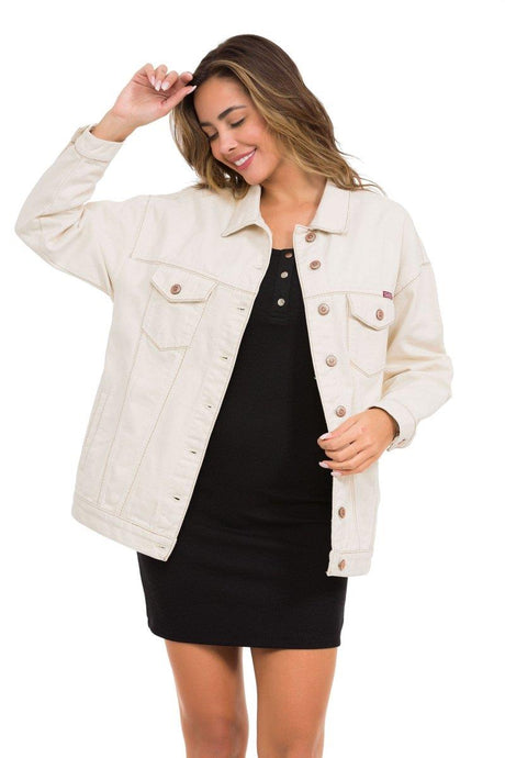 WJ211 Veste en jean pour femme avec des éléments stylés et voyants