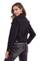 WJ212  Damen Jeansjacke mit stylischen auffälligen Elementen