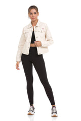 WJ212  Damen Jeansjacke mit stylischen auffälligen Elementen