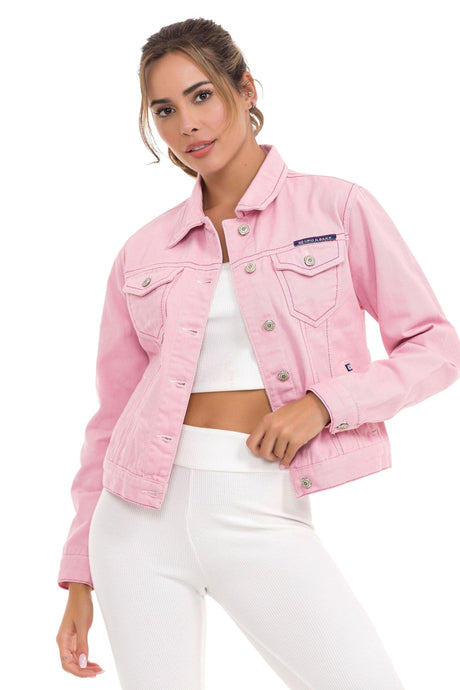 WJ212 Veste en jean pour femme avec des éléments stylés et voyants