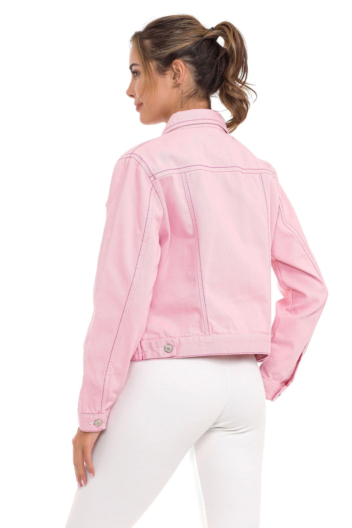 WJ212  Damen Jeansjacke mit stylischen auffälligen Elementen