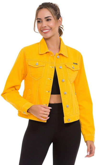 WJ212 women's denim jacket with stylish, eye-catching elements