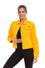 WJ212  Damen Jeansjacke mit stylischen auffälligen Elementen