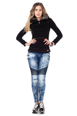 WL188 bluza damska z kołnierzem