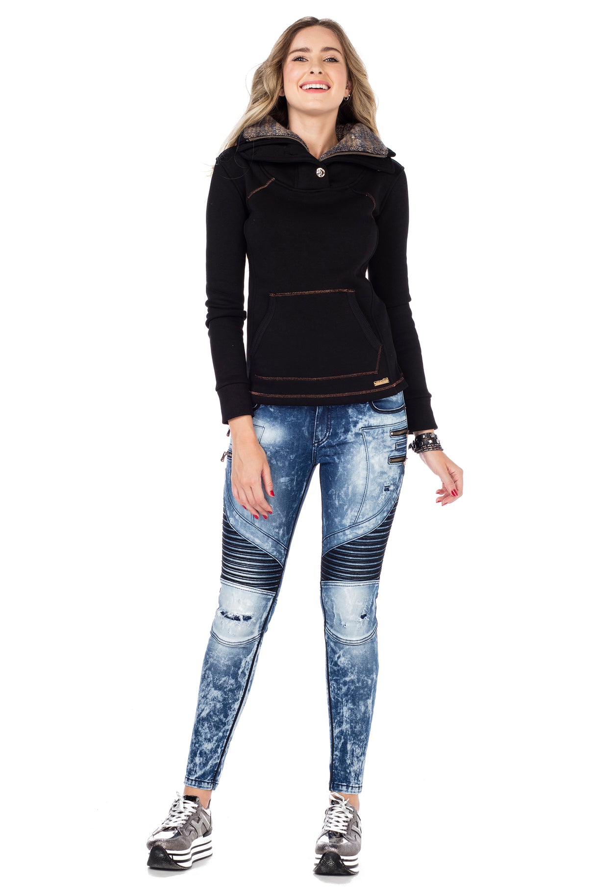 WL188 bluza damska z kołnierzem