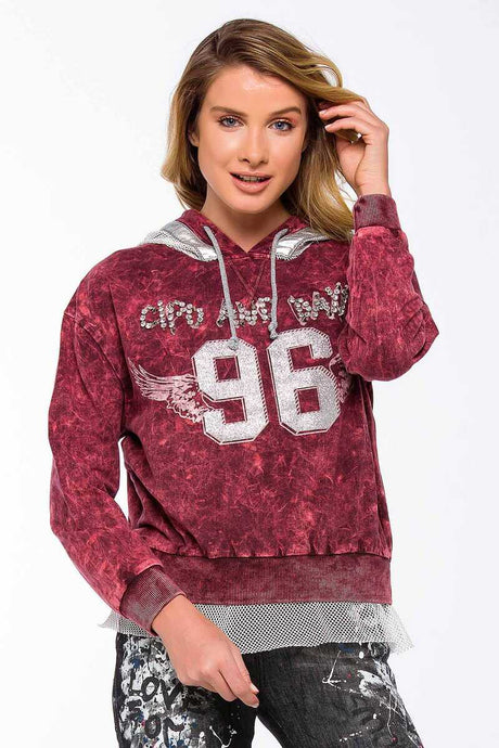 WL207 women hooded sweatshirt in a sporty college look