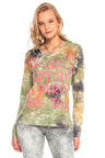 WL237 Maglia maniche lunghe da donna in un look Batik