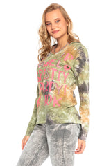 WL237 Maglia maniche lunghe da donna in un look Batik