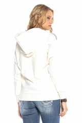 WL240 dames sweatshirt met capuchon met verfijnd netwerkontwerp