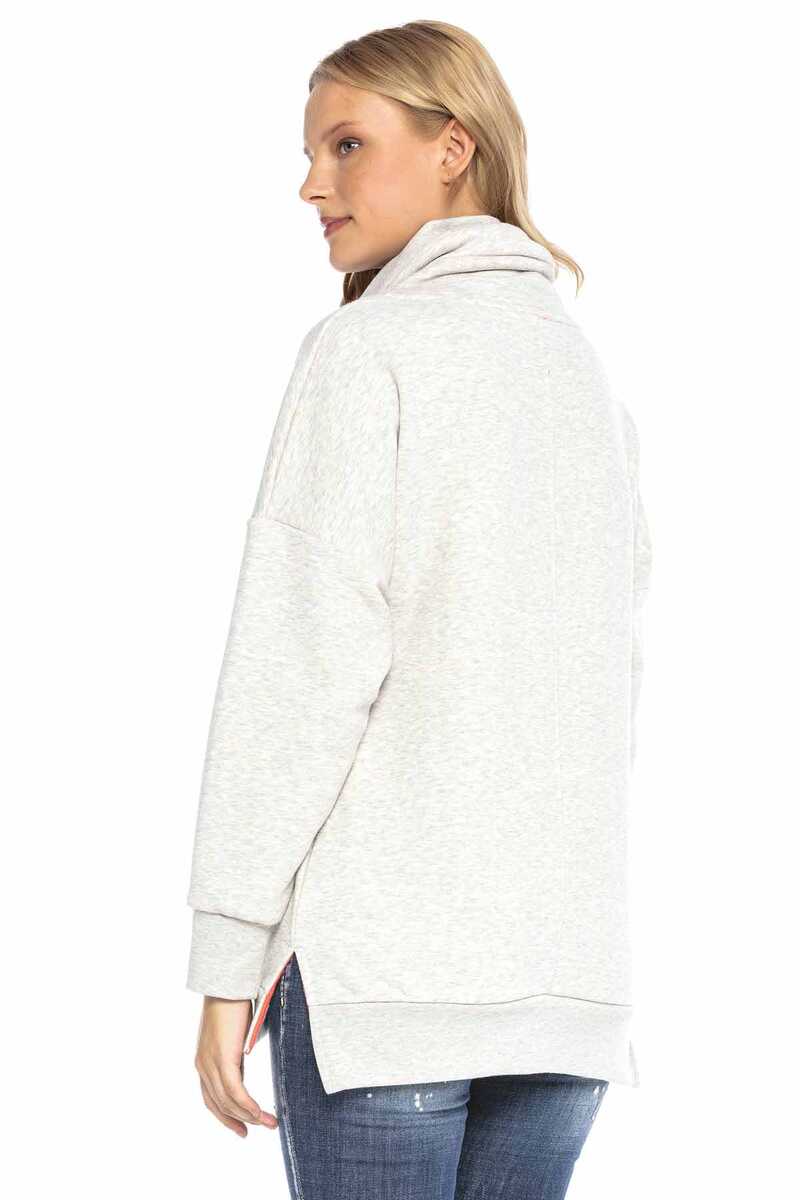 WL242 Sweatshirt femme col haut écharpe