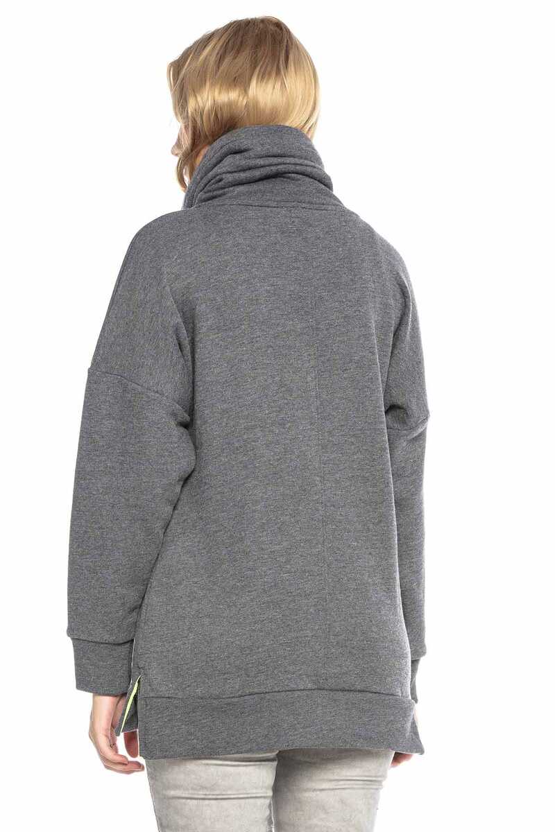 WL242 Sweatshirt femme col haut écharpe