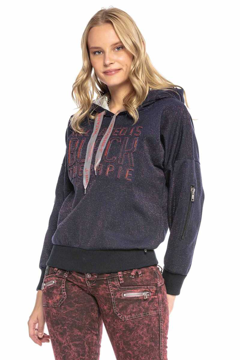 WL246 Women's Statement Print Blouse Hoodie