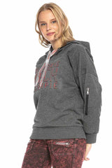 WL246 Sweat à capuche pour femme, imprimé de texte