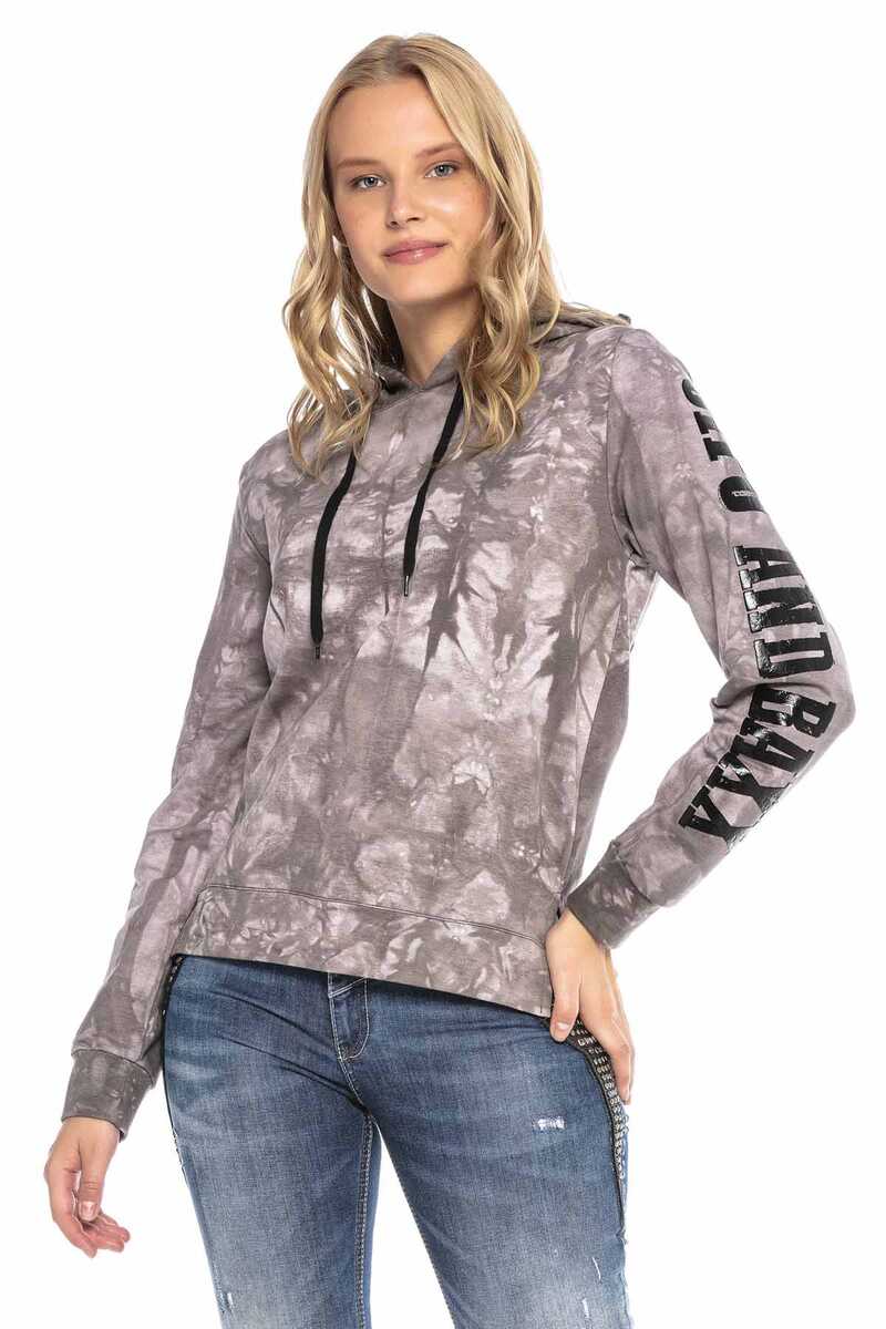 WL255 women hooded sweatshirt with stylish batik pattern