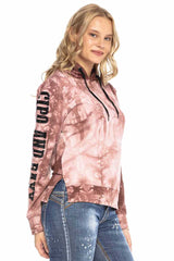 WL255 dames sweatshirt met capuchon met stijlvol batikpatroon