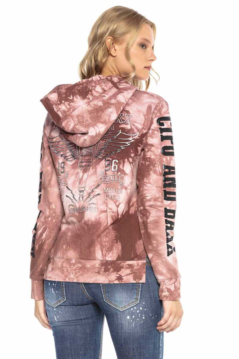 WL255 dames sweatshirt met capuchon met stijlvol batikpatroon