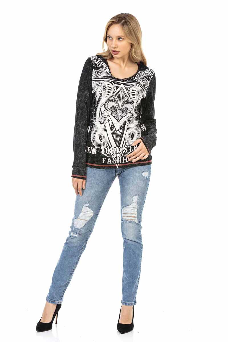 WL285 Women Long -sleeved shirt with a large front print