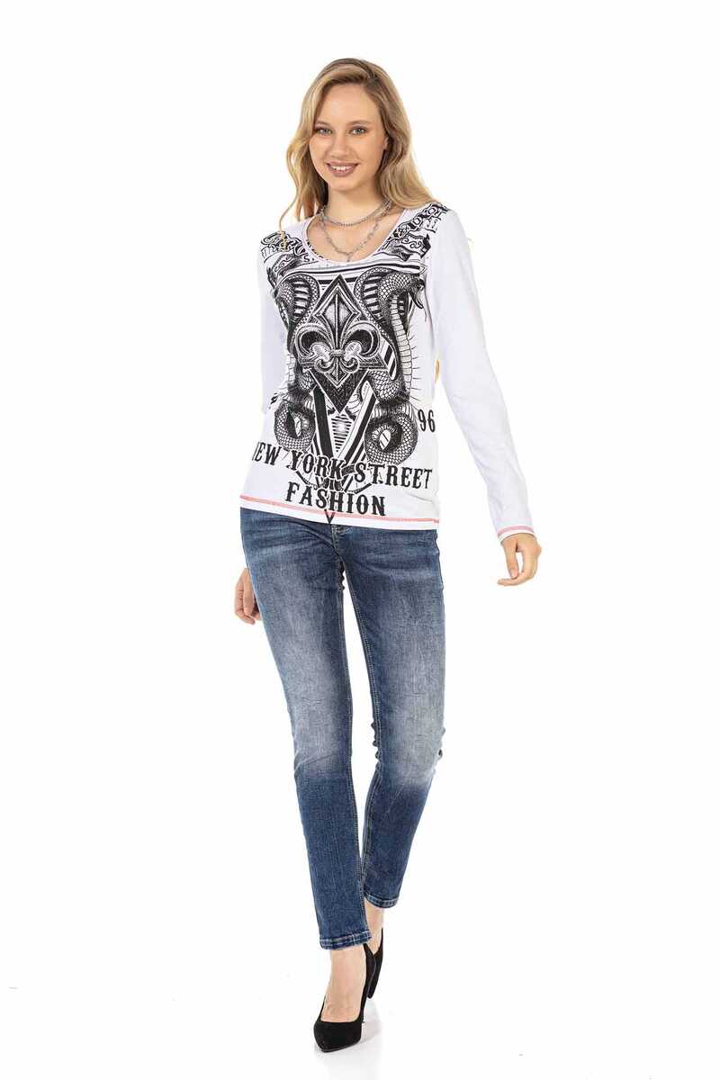 WL285 Women Long -sleeved shirt with a large front print