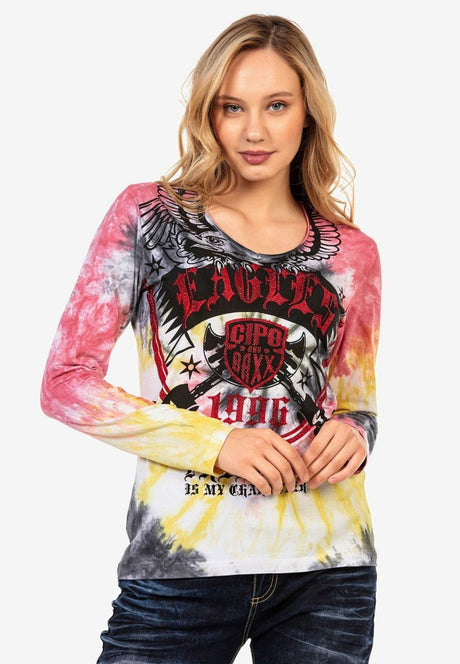 WL291 Damen Langarmshirt mit coolem Markenprint