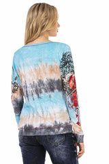 WL295 women long -sleeved shirt with cool brand print