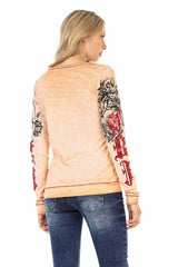 WL295 women long -sleeved shirt with cool brand print