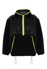 WL333 dames sweatshirt met capuchon met een glanzend quiltelement