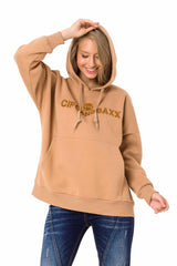 WL334 bluza damska z kapturem i haftem z kamieniami