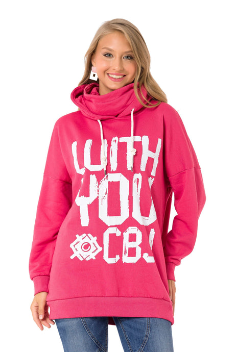 WL345 Sweat à capuche pour femme avec imprimé de marque cool et écharpe en boucle