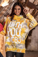 WL346 women hooded sweatshirt with cool brand print