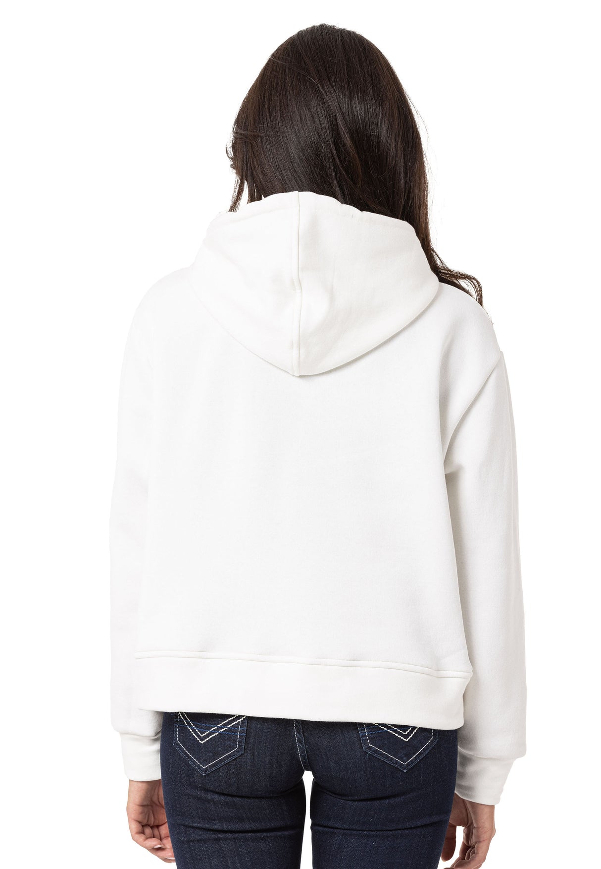 WL351 women hooded sweatshirt with a trendy rhinestone embroidery embroidery