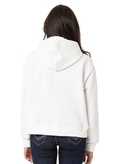 WL351 Sweatshirt à capuche pour femme avec broderie de marque en strass très tendance