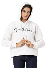 WL351 Sweatshirt à capuche pour femme avec broderie de marque en strass très tendance