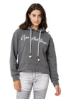 WL351 vrouwen sweatshirt met capuchon met een trendy strass borduurwerk