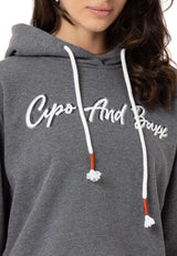 WL351 women hooded sweatshirt with a trendy rhinestone embroidery embroidery