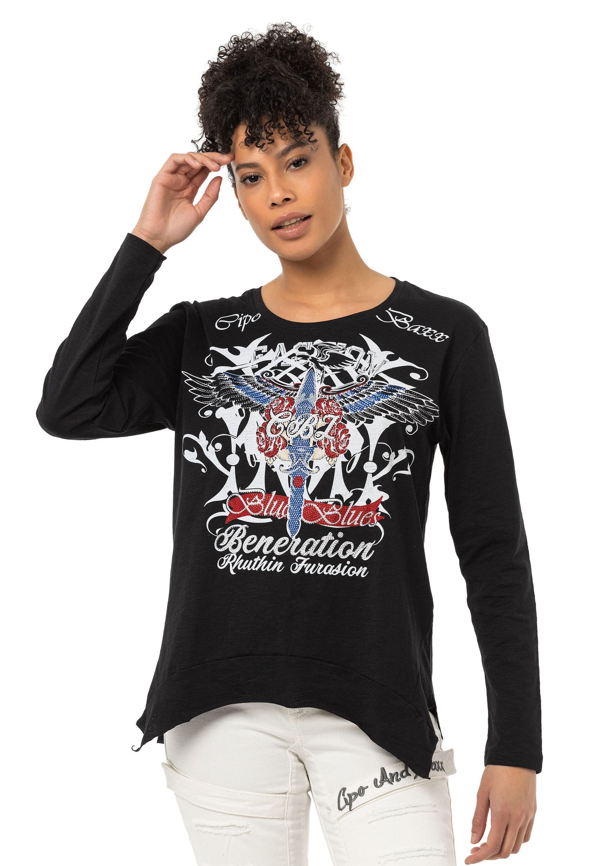 WL354 bluzka damska z kamieniami