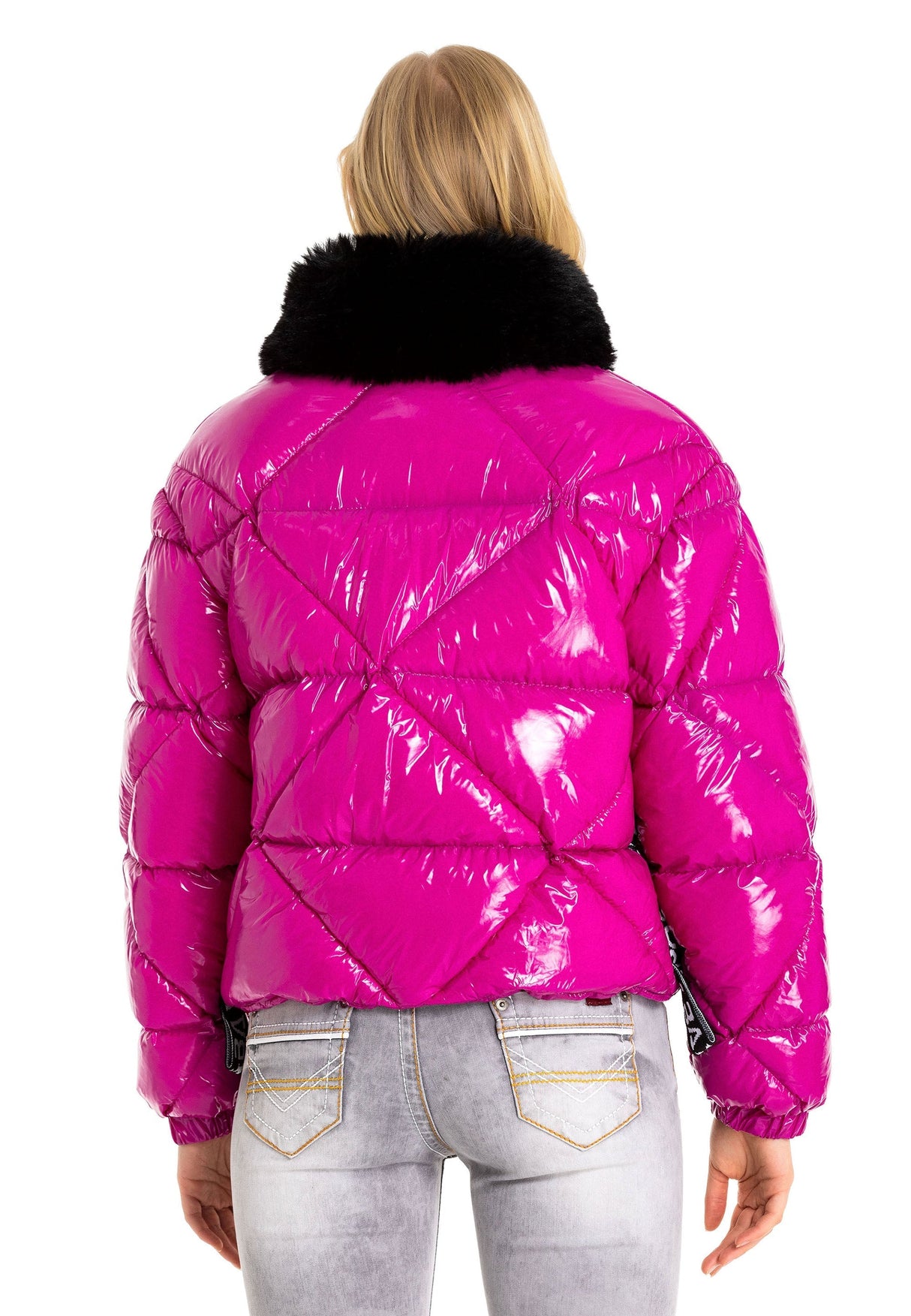 WM134 Women's winter jacket with synthetic fur collar