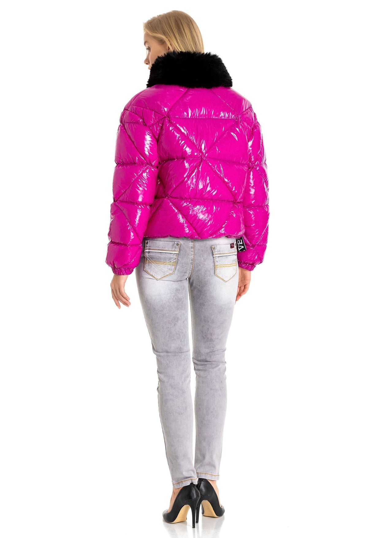 WM134 Women's winter jacket with synthetic fur collar