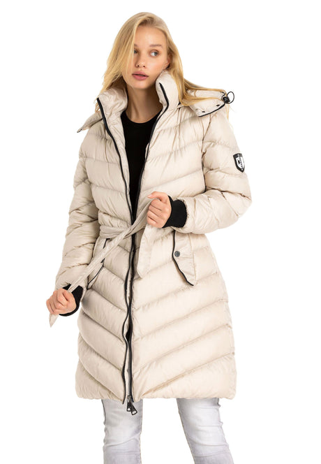 WM135 women's winter jacket quilting coat with removable hood