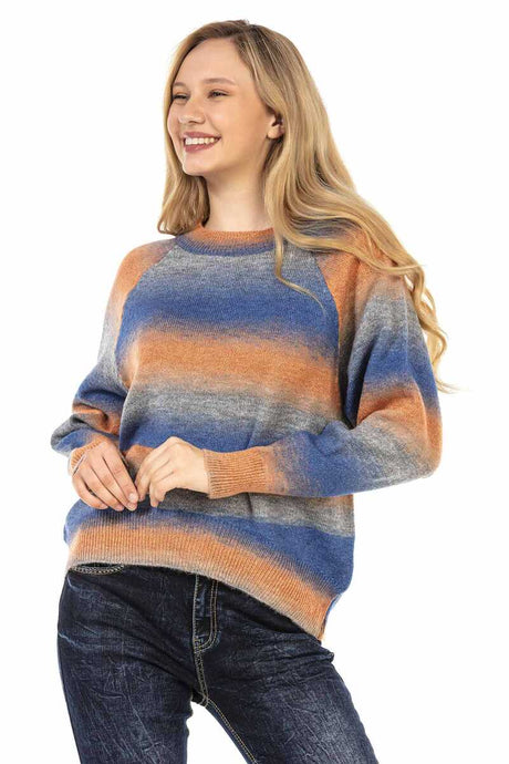 WP211 Women's knitting sweater with colored color gradient