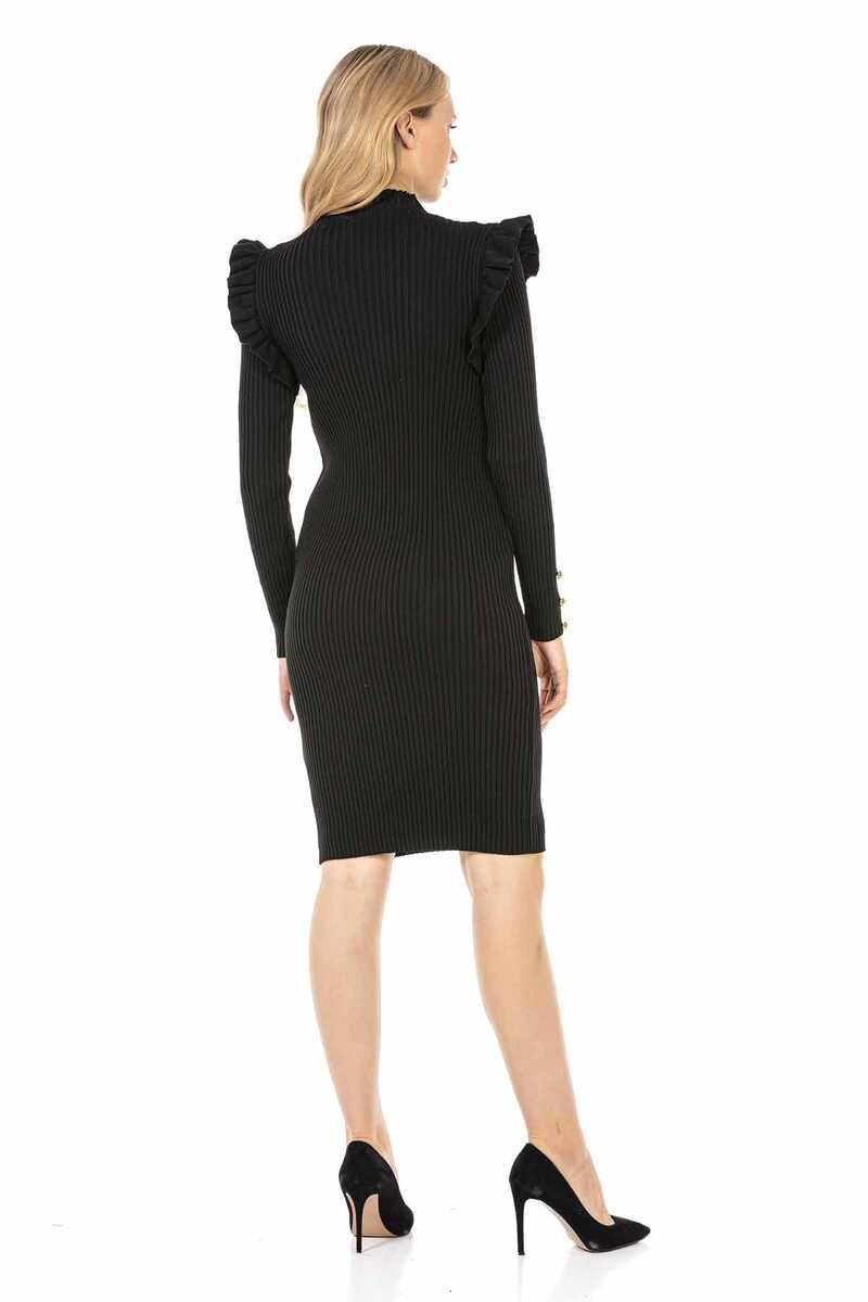 WP224 women sweater jersey dress with trendy ornamental buttons