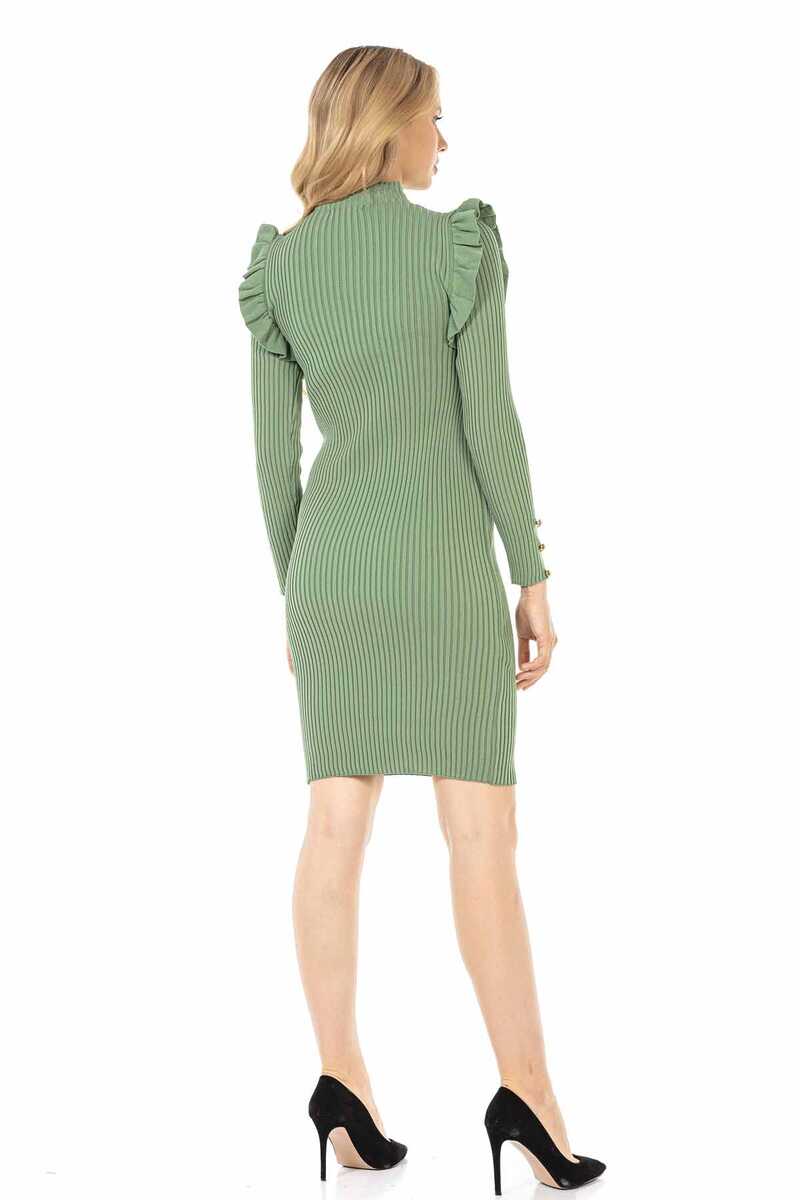 WP224 women sweater jersey dress with trendy ornamental buttons