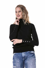 WP228 Women's turtleneck sweater with great button elements